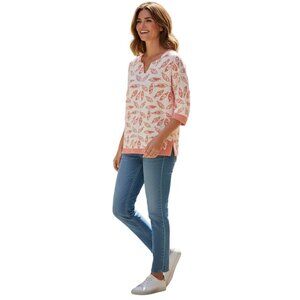 Tybee Island Clothing Company Tunic top size M pink fish beach summer coral pink